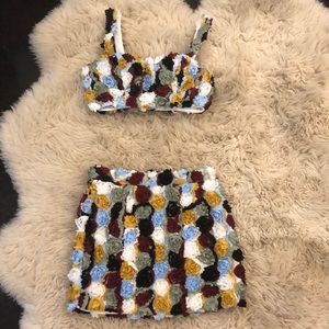 NEW!  L’Atiste by Amy Floral Crop Top & Skirt